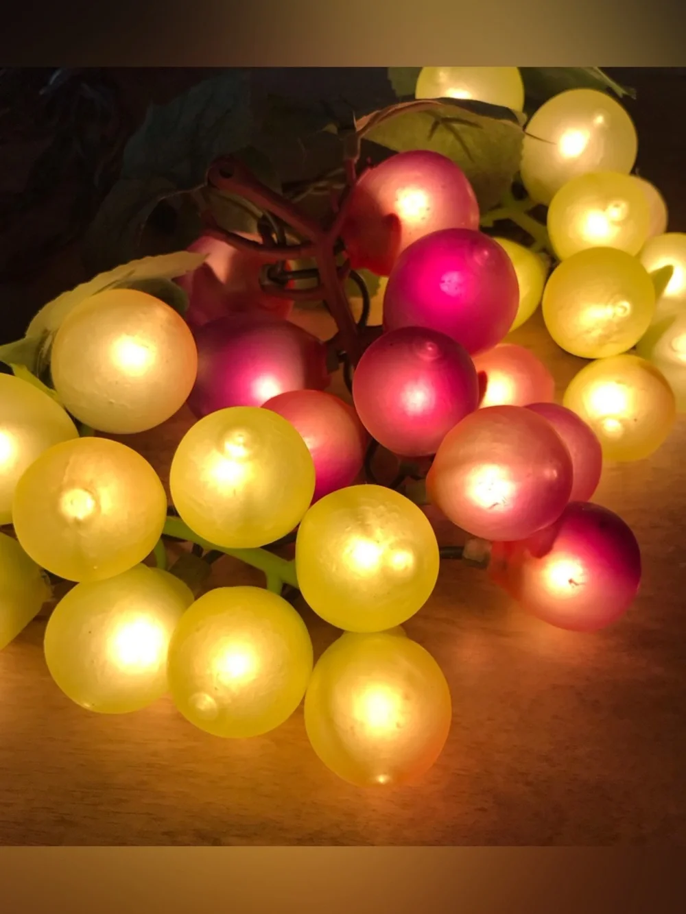 Outdoor Clustered Grape String Lights - Green and Purple LED Decor